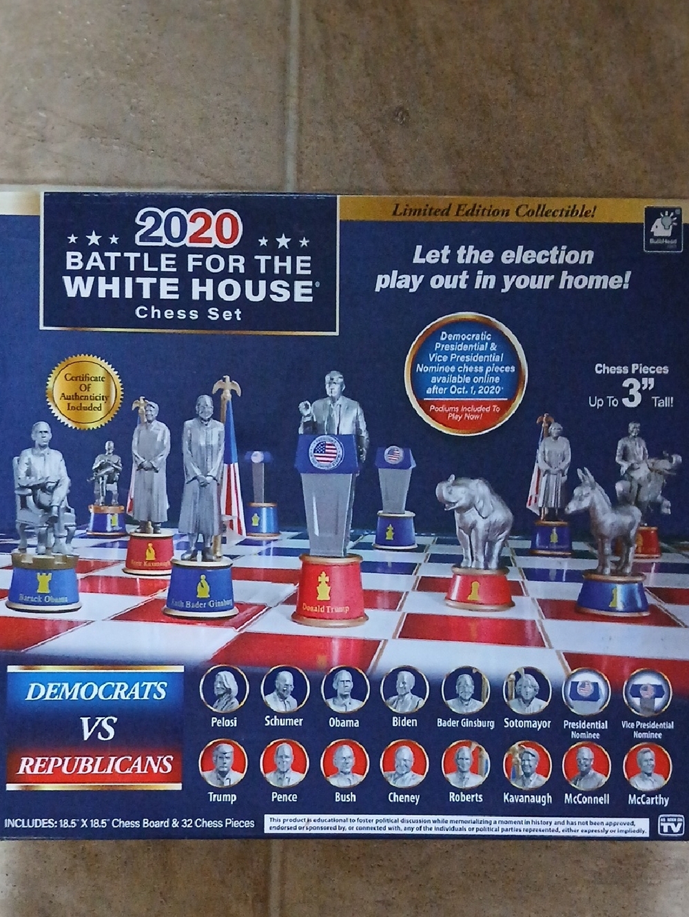 2020 Battle for the White House Chess Set - Blue & Red NEW Unopened